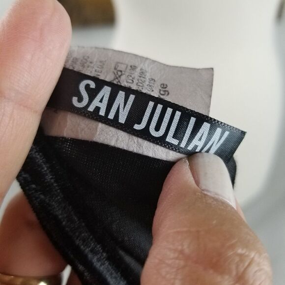 SAN JULIAN L crushed velvet strappy body suit - Picture 3 of 4